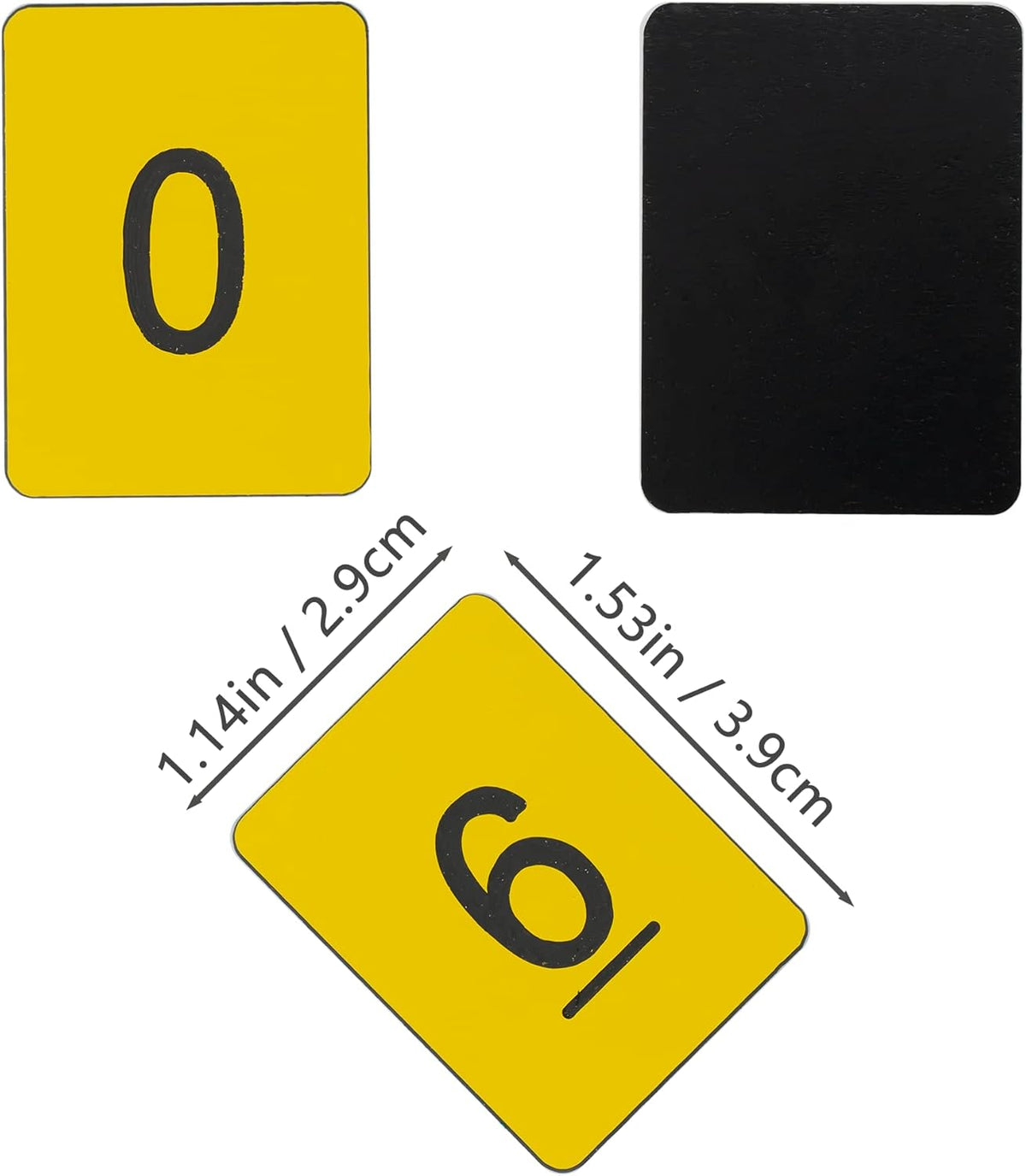 StayMax Rectangle Plastic Numbered Tags Number Disc Number Token (0-50, Yellow)