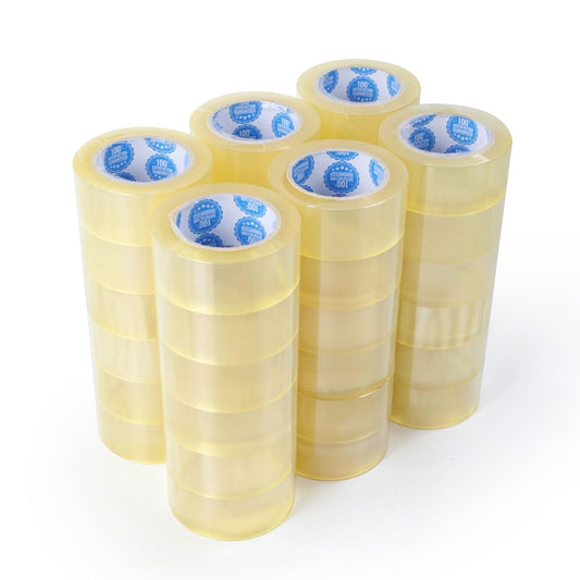 Extra Long Packing Tape 110 Yards (2X Length) - 36 Rolls Clear Heavy Duty, 2 Inch x 1.8 Mil Adhesive for Shipping, Moving & Storage
