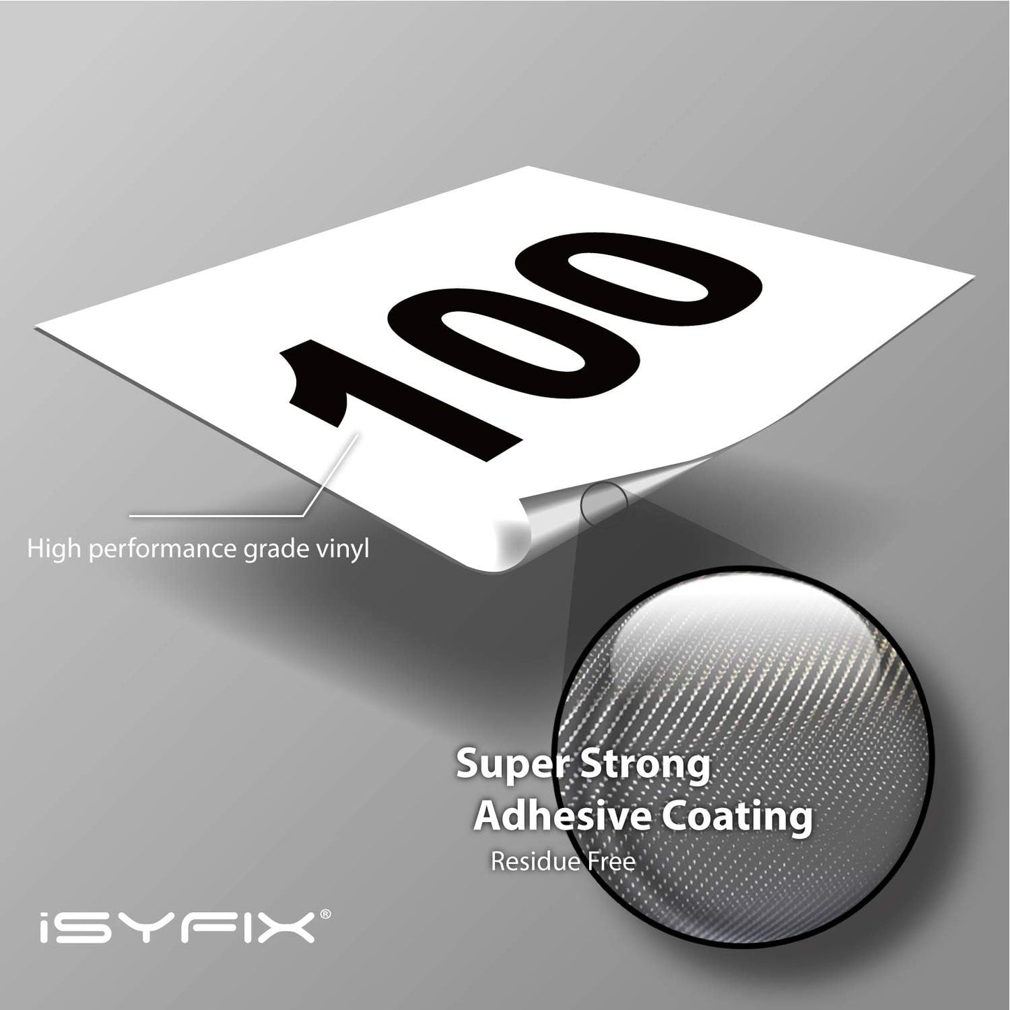 iSYFIX White Consecutive Number Stickers – 1 to 100, 4-inch, 1 Set – Vinyl Self Adhesive Premium Decal, Ideal for Inventory, Storage, Organizing, Boxes, Bins, Toolbox, Lockers & More, Indoor/Outdoor