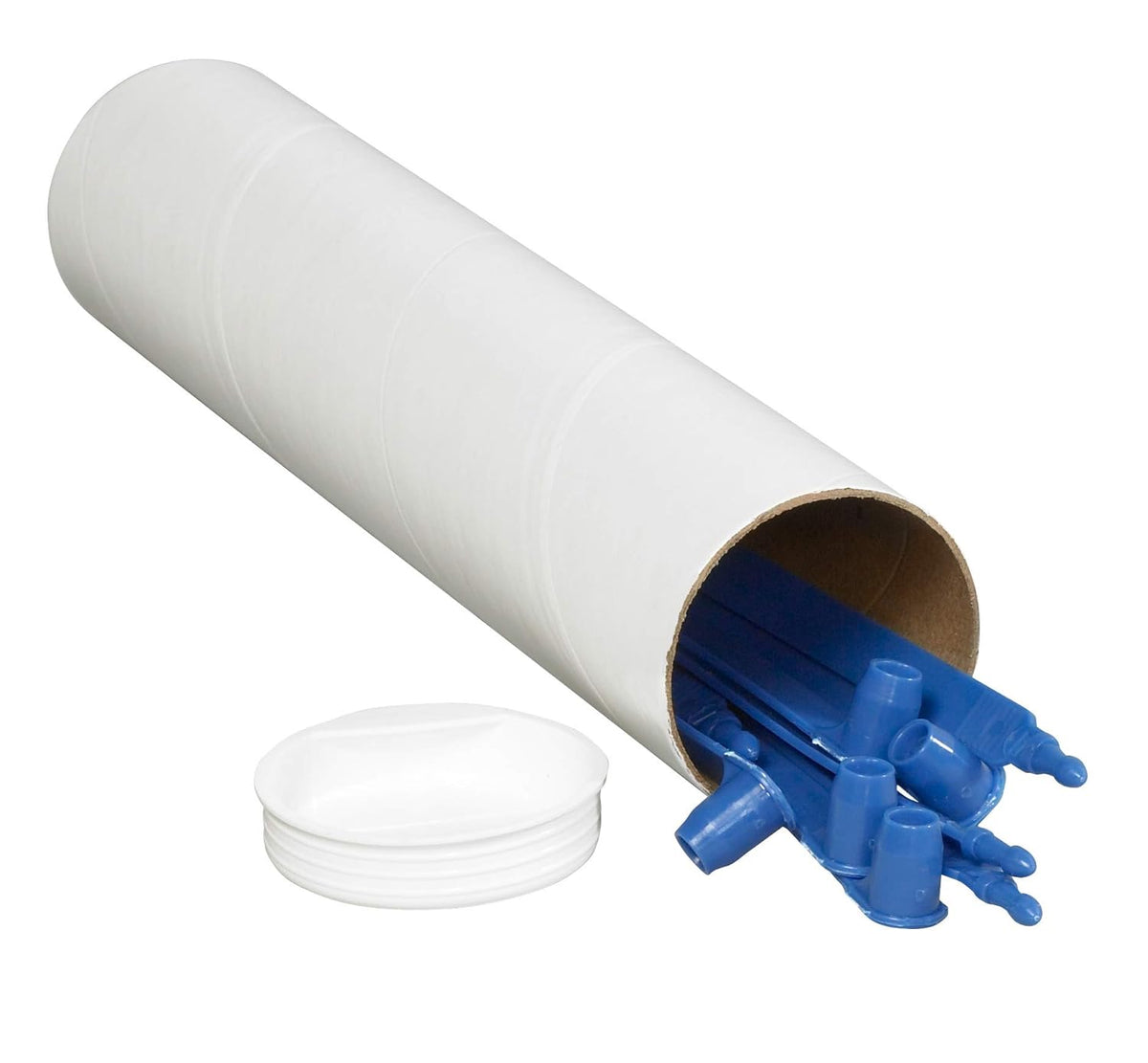 BOX USA BP2024W Mailing Tubes with Caps, 2" x 24", White (Pack of 50)