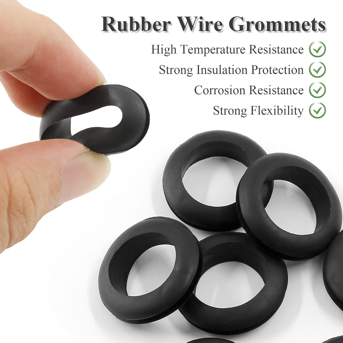 12 Pcs Rubber Grommets, 0.98" Inside Diameter 1" Drill Hole Rubber Wire Grommets O Ring Grommets for Wire, Firewall, Cables, Plugs, Automotive