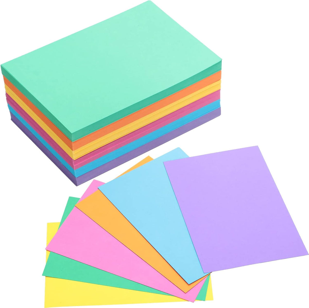 Fainne 300 Pcs Blank Index Cards 180 Gsm Thick Card Stock Assorted Color Neon Blank Flash Cards Colorful Study Notecards for Organizing(4 x 6 Inch,Bright Colors)