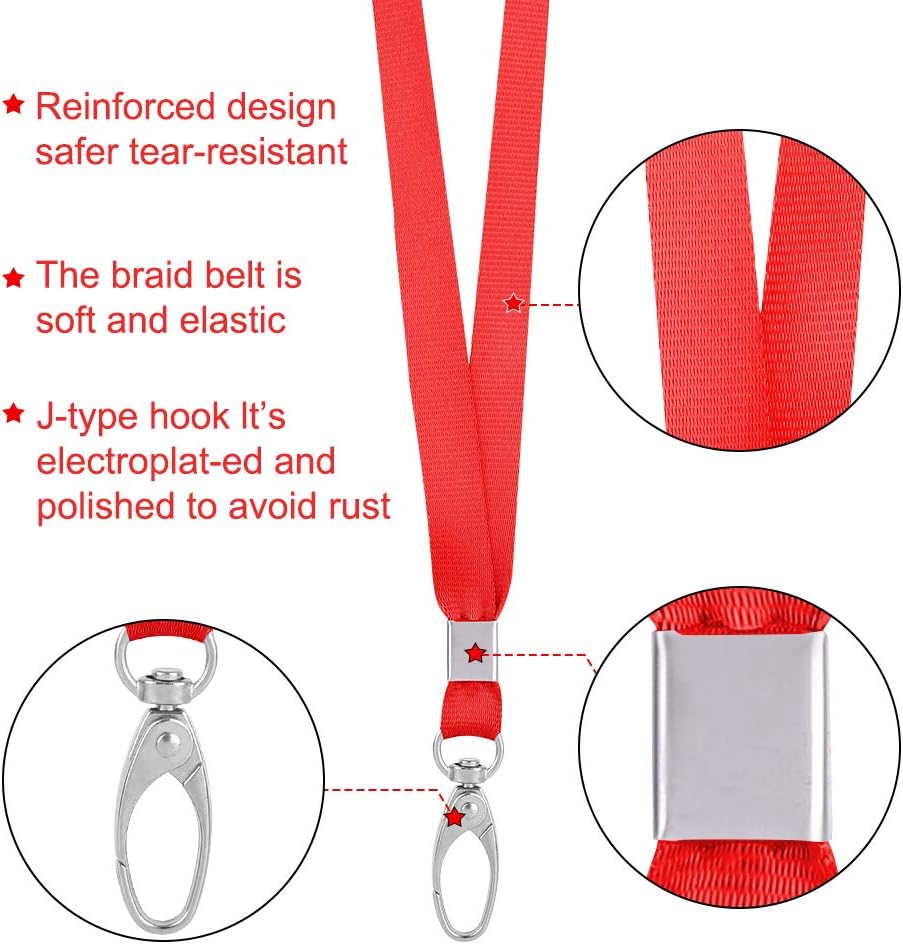 Lanyards for Id Badges Holder Bulk Lanyard with Clip Swivel Hooks for Name Tag ID Badge Holder,Students, Employees