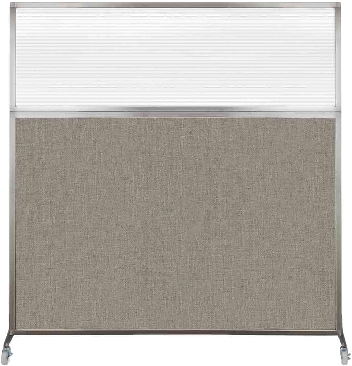 Versare Hush Screen Portable Room Divider with Wheels | Workstation Wall Divider | Freestanding Privacy Hush Panels | Clear Fluted Windows | Fabric Office Divider Screen | Great for Room Separation