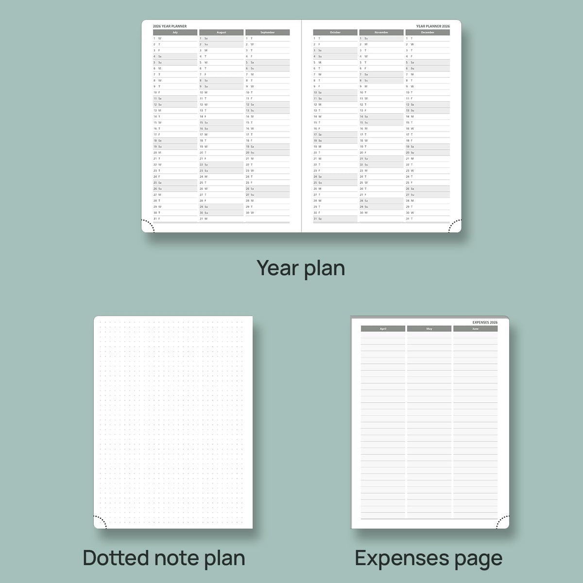 POPRUN Planner 2025-2026, (Medium 6.5'' x 8.5'' Hard Cover) Academic Calendar (July 25-June 26) Daily Weekly and Monthly Appointment Book with Hourly Time Slots, Monthly Tabs, 100 GSM - Orange