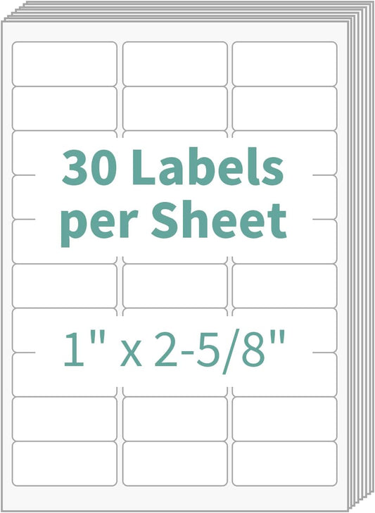 30 up Label 1" x 2-5/8" Shipping Address Labels, FBA Barcode Sticker, 100 Sheets 30 Per Page Mailing Label for Laser/Inkjet Printers (3000 Labels)