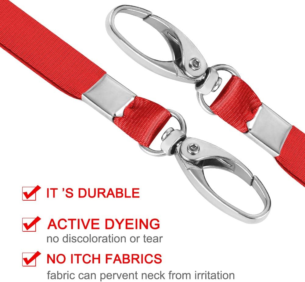 Lanyards for Id Badges Holder Bulk Lanyard with Clip Swivel Hooks for Name Tag ID Badge Holder,Students, Employees