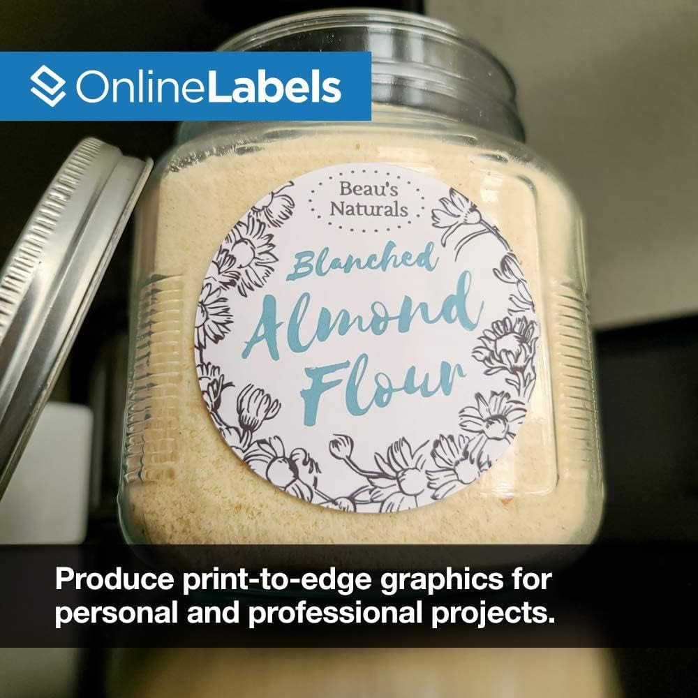 OnlineLabels 3" Round Labels – Permanent Adhesive, White Matte – for Product Packaging, Bottles, & Custom Stickers – for Inkjet & Laser Printers – Pack of 30,000 Labels, 5,000 Sheets OL2279WX