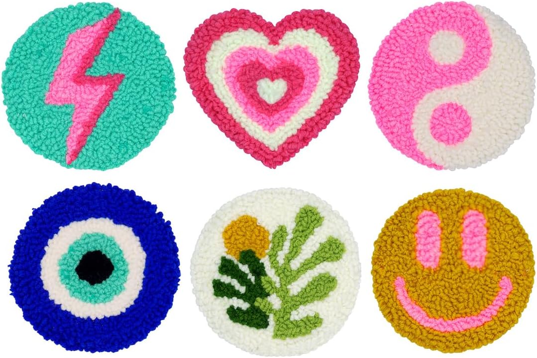 Mefatus Punch Needle Kit for Beginners Adults Kids Easy Punch Needle Embroidery Kit Tool Threader Fabric Hoop Yarn Rug Tufting Coaster Art and Crafts