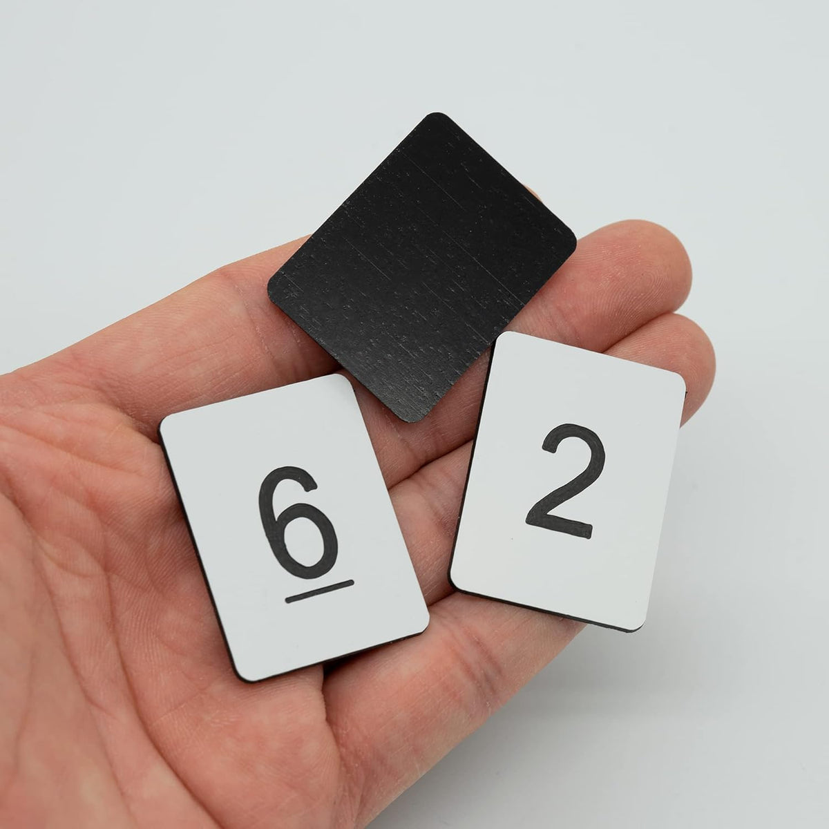 StayMax Rectangle Plastic Numbered Tags Number Disc Number Token (0-100, White)