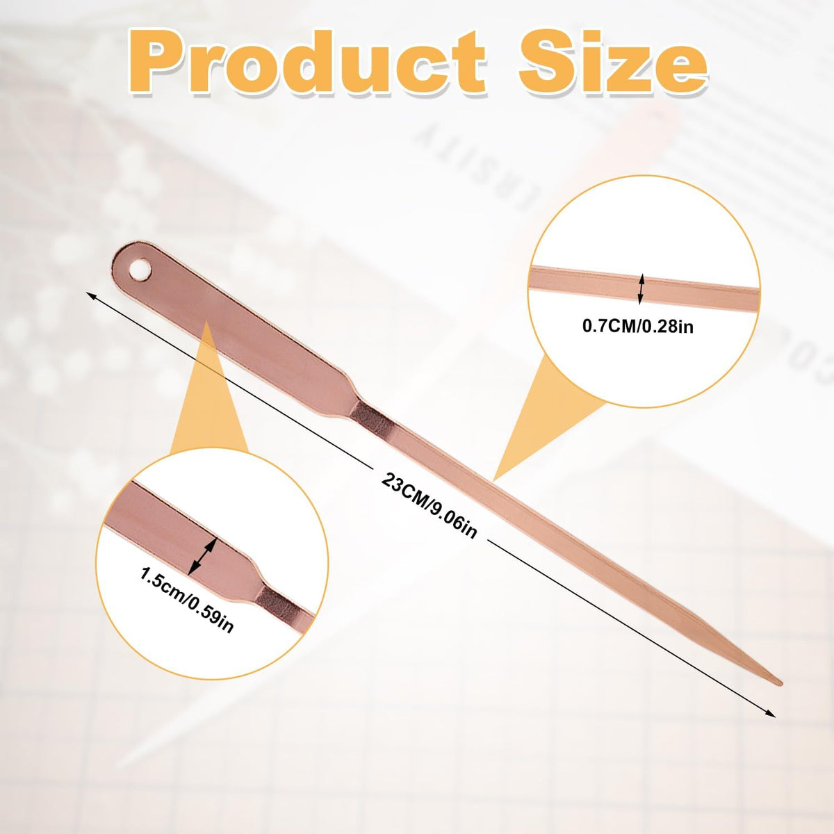 2pcs Letter Opener Knife, Stainless Steel Envelope Slitter Mail Opener Tool Lightweight Package Wrapping Paper Cutter for Office School Postal (Rose Gold)