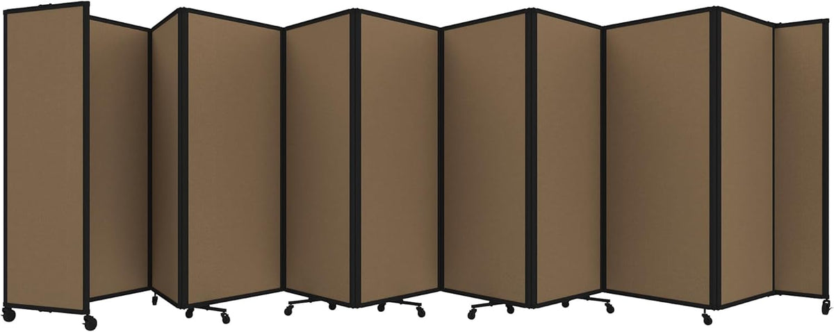 Versare Room Divider 360 Portable Wall Partition | Folding Panels | Large Freestanding Divider | Locking Wheels | Temporary Room Separator