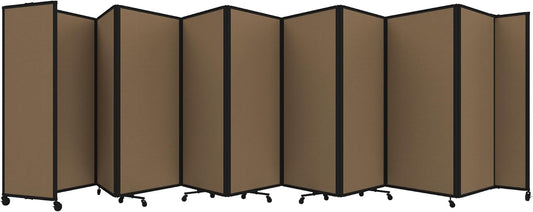 Versare Room Divider 360 Portable Wall Partition | Folding Panels | Large Freestanding Divider | Locking Wheels | Temporary Room Separator
