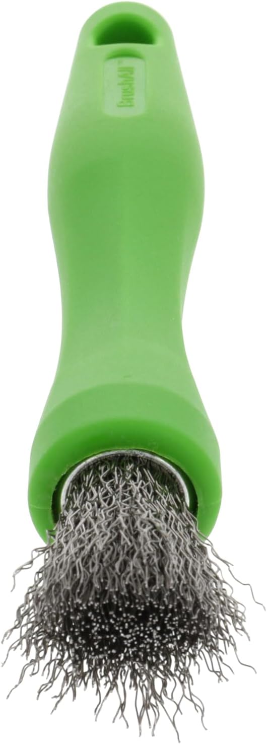 BrushAll® Wire Hand Brush with Ergonomic Handle and Tightly Packed Bristles for Kitchen, Garage, Indoor, Outdoor (Stainless Steel) Patent Pending