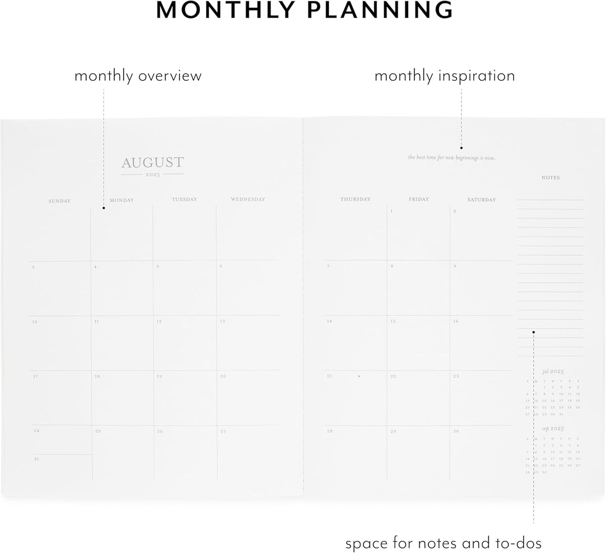 Sugar Paper 2025-2026 Monthly Academic Planner, August 2025 to July 2026, School, Teacher, College & Student Planner, 12 Month, 8” x 10”, Black Dot