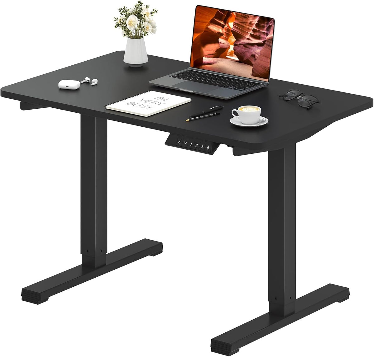 Small Adjustable Stand Up Desk for Children,One-Piece Standing Desk 31.5 x 19.7 Inch, Home Office Desk Computer Workstation, Black