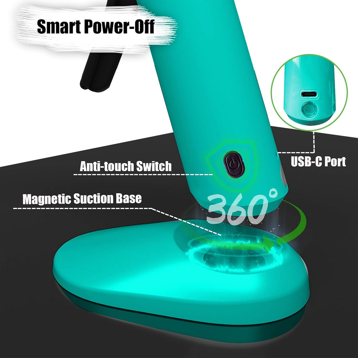 MONVICT Smart Power-Off Cordless Hot Glue Gun, Mini Glue Gun Kit with 2.2A Battery, Storage Bag, 40 Pcs Glue Sticks, 10 Pcs Craft Sticks, USB-C Rechargeable Hot Melt Glue Gun for DIY Craft Gift