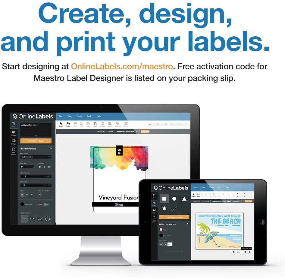 8.5 x 5.5 Half-Sheet Shipping Labels - Permanent, White Matte - for FBA, FedEx, UPS - Pack of 20,000 Labels, 10,000 Sheets - Inkjet/Laser Printers - Online Labels