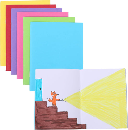 96 Pack Blank Books for Kids to Write Stories, Mini Notebooks Bulk Small Unlined Journals for Arts & Crafts, Drawing, Sketching, 24 Sheets/48 Pages (Colorful Covers, 4.3 x 5.6 In)