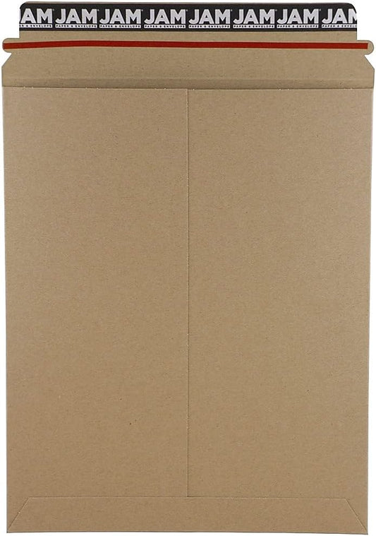 JAM PAPER Stay-Flat Photo Mailer Envelopes with Peel & Seal Closure - 9 3/4 x 12 1/4 - Brown Kraft - Sold Individually