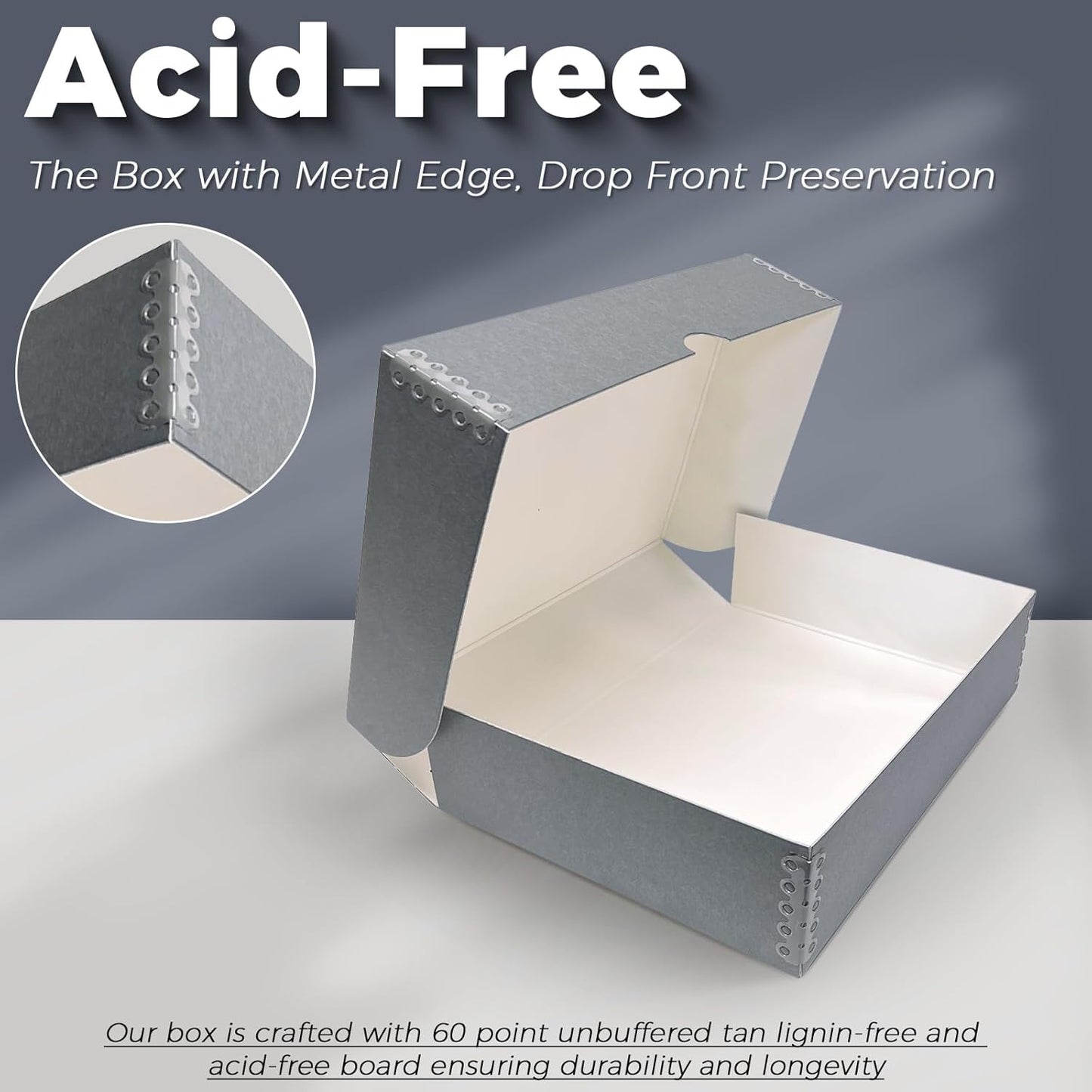 Lineco, 9x12 Clamshell Archival Folio Storage Box, 3" Deep, Acid-Free with Metal Edge Preservation Box. Preserves Picture Magazines Longevity, Organize Photos or Documents, Artwork, DIY