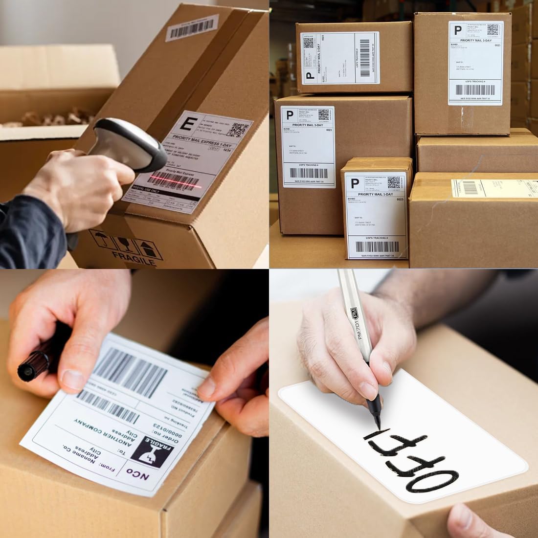 Shipping Thermal Labels 4x6, Pack of 12000 Perforated 4x6 Shipping Label Papers, FanFold Thermal Printer Labels, Sticker Labels to Write on, Permanent Strong Adhesive, Commercial Grade