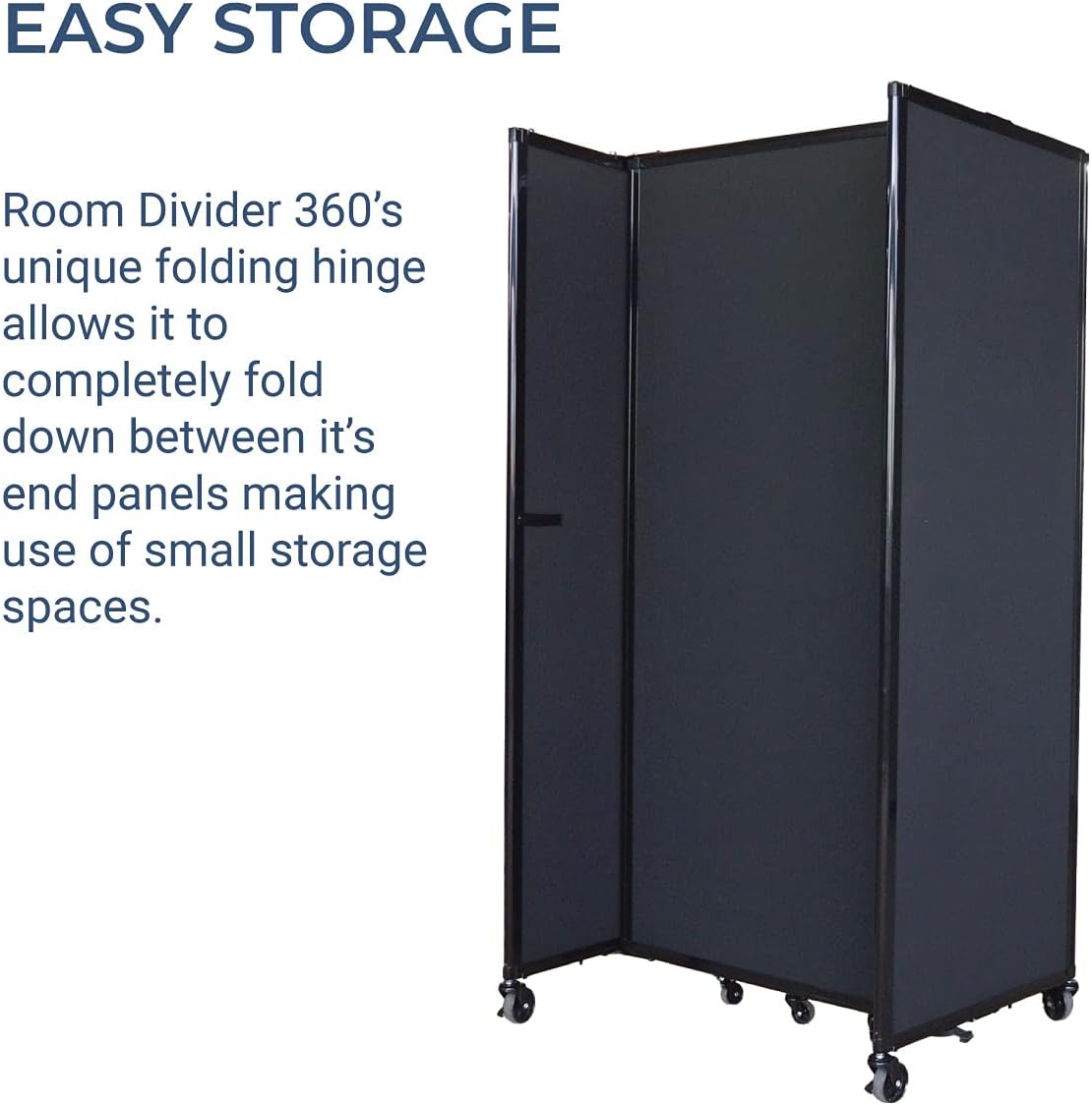 Versare Room Divider 360 Portable Wall Partition | Folding Panels | Large Freestanding Divider | Locking Wheels | Temporary Room Separator | 25' x 7'6'', Latte