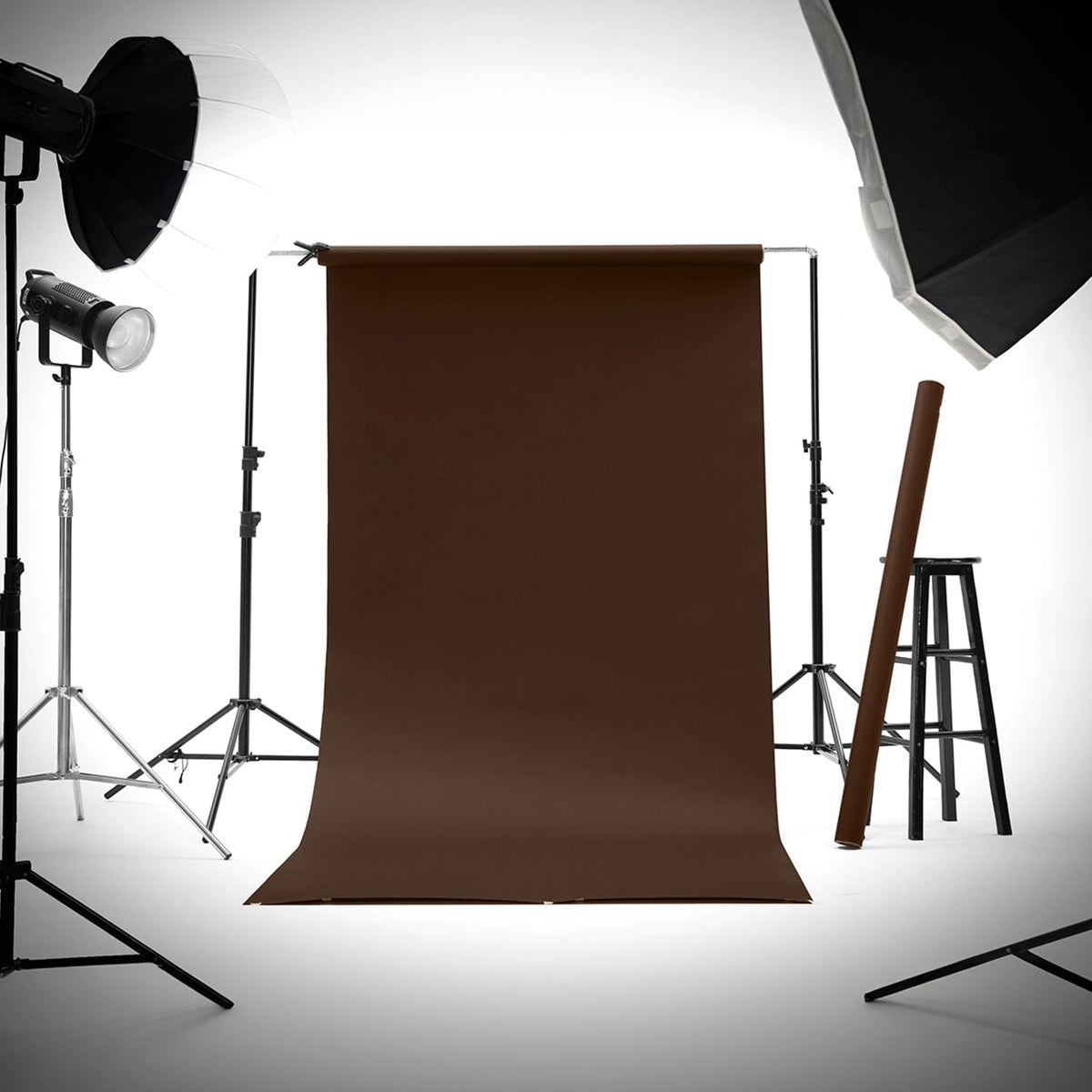 Kate Seamless Paper Backdrop Brown Paper Backdrop Seamless Backdrop Paper Rolls (53''x16.4' Coco Brown)