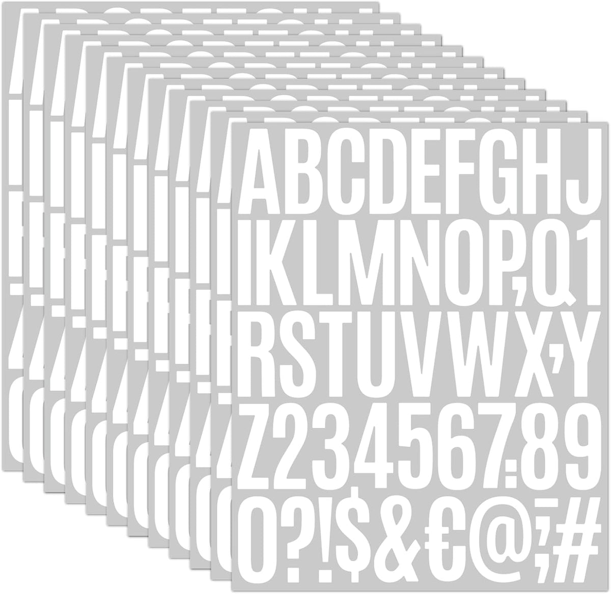 1000 Pcs Waterproof 2" Vinyl Alphabet & Number Stickers - Self-Adhesive for Mailboxes, Windows, Doors, Signs, Vehicles & More, White
