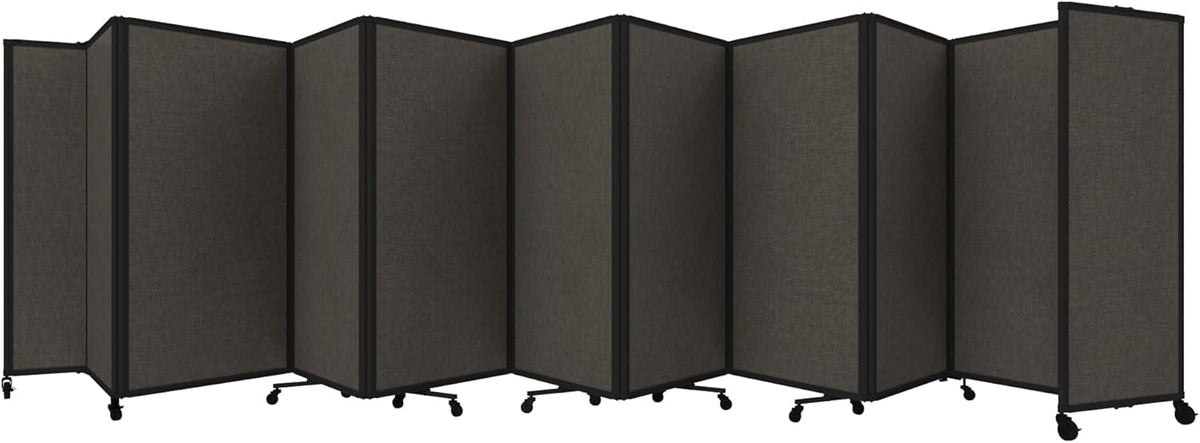 Versare Room Divider 360 Portable Wall Partition | Folding Panels | Large Freestanding Divider | Locking Wheels | Temporary Room Separator