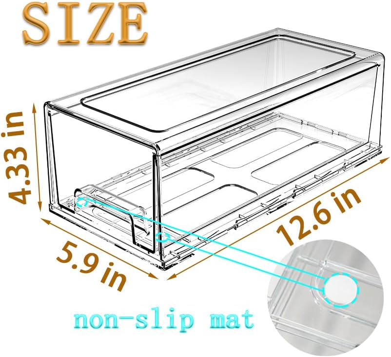 clear Drawer-Type Plastic Storage Box Bins Organizer，Family First Aid Kits Medicine cabinet Box Organizer,Closet ，Shelf，Ointments, Adhesive Bandages，Cosmetics,Office Items (clear, 2M)