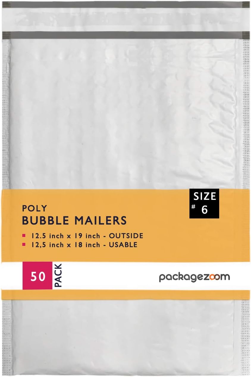 12.5x19 inches Poly Bubble Mailer Self Seal Bubble Shipping Envelopes 2.5 Mil 50 Pack