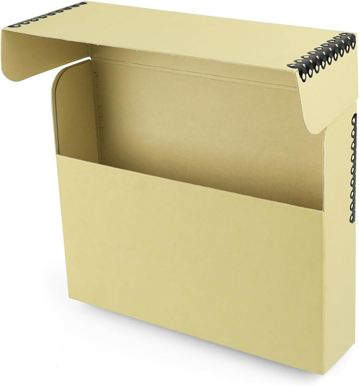 Lineco Archival Document Storage Box with Metal Edge, Acid-Free Tan Boxboard, Organize and Store Files, Prints, Photos, Letter-Sized Document Case 12.5" x 10.5" x 2.5" Wide