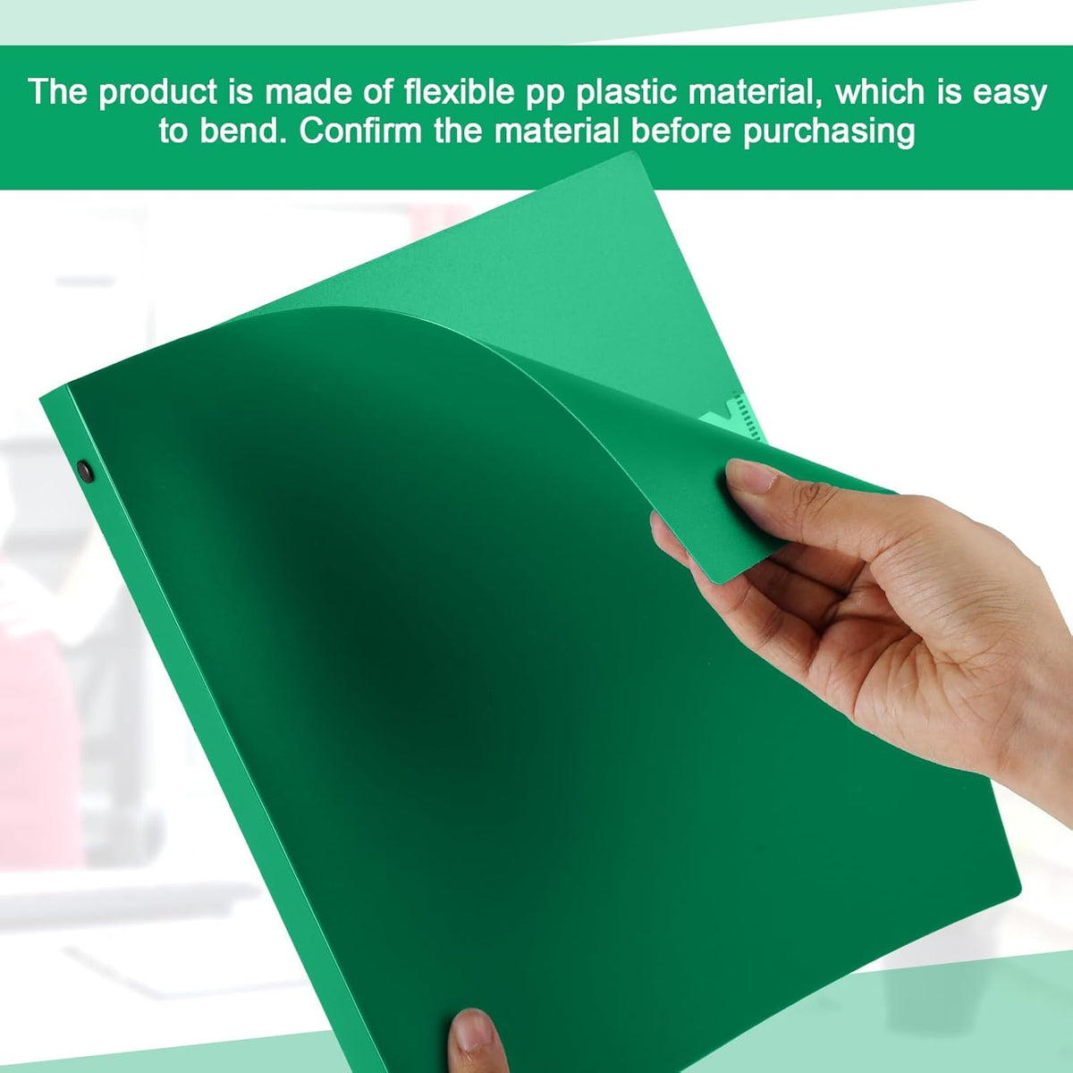 36 Pcs 1 Inch 3 Ring Plastic Binder Flexible Binders Bulk Fits Letter Size 8.5'' x 11'' Paper Holds up to 225 Sheets with 1 Pockets Versatile Binder for School Office Home (Green)