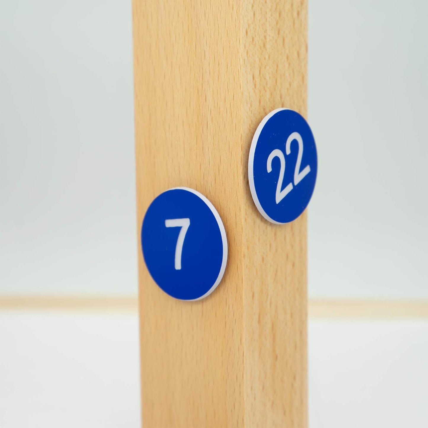 StayMax Plastic Number Tags Engraved Numbered Tags Without Hole (1-100, Blue)
