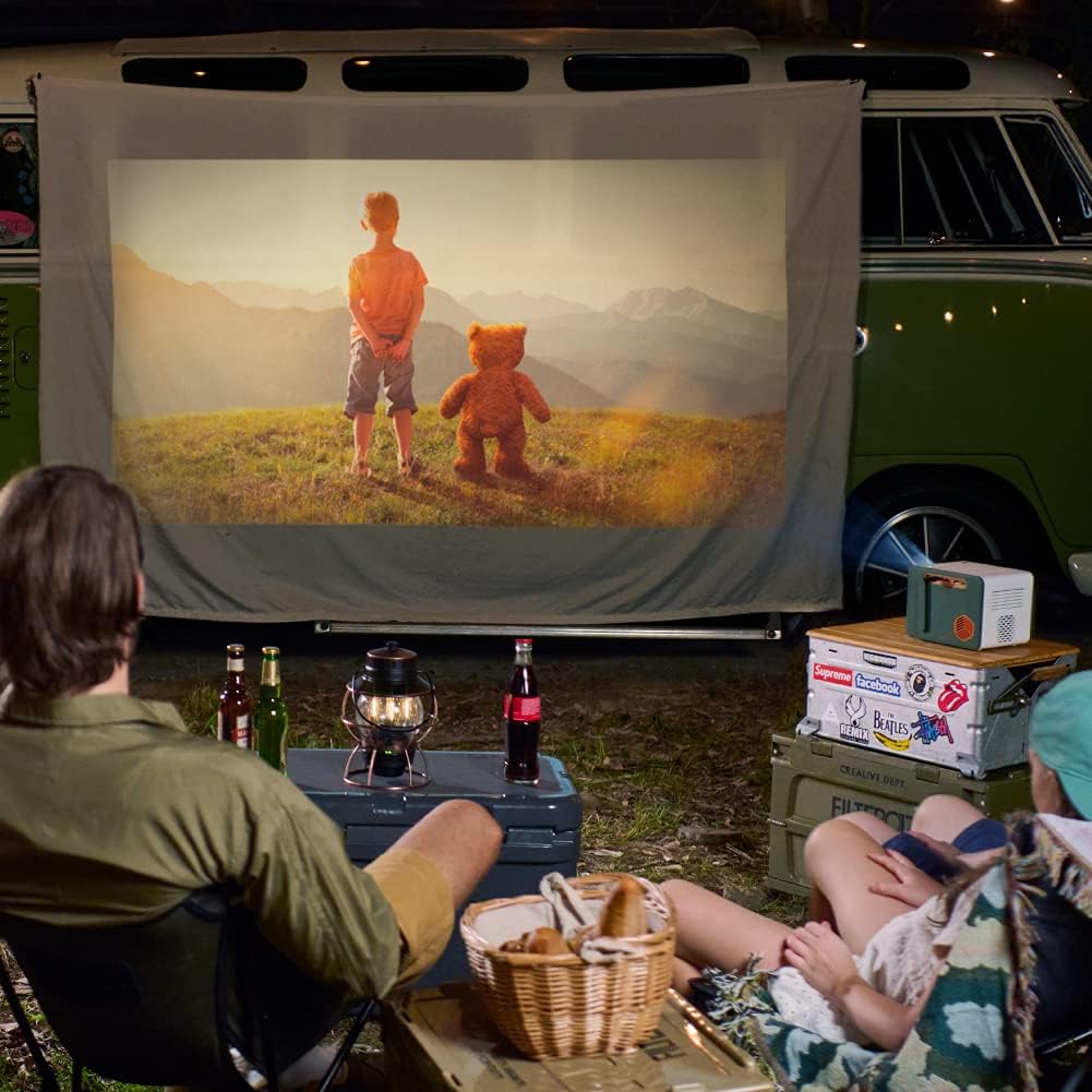 BenQ GS50 1080p Wireless Outdoor Projector | Smart Android TV | WiFi & Bluetooth | 2.1 Channel Speakers with Extra Bass | HDR10 | Autofocus & Keystone | Portable Movie Projector for Camping & Home