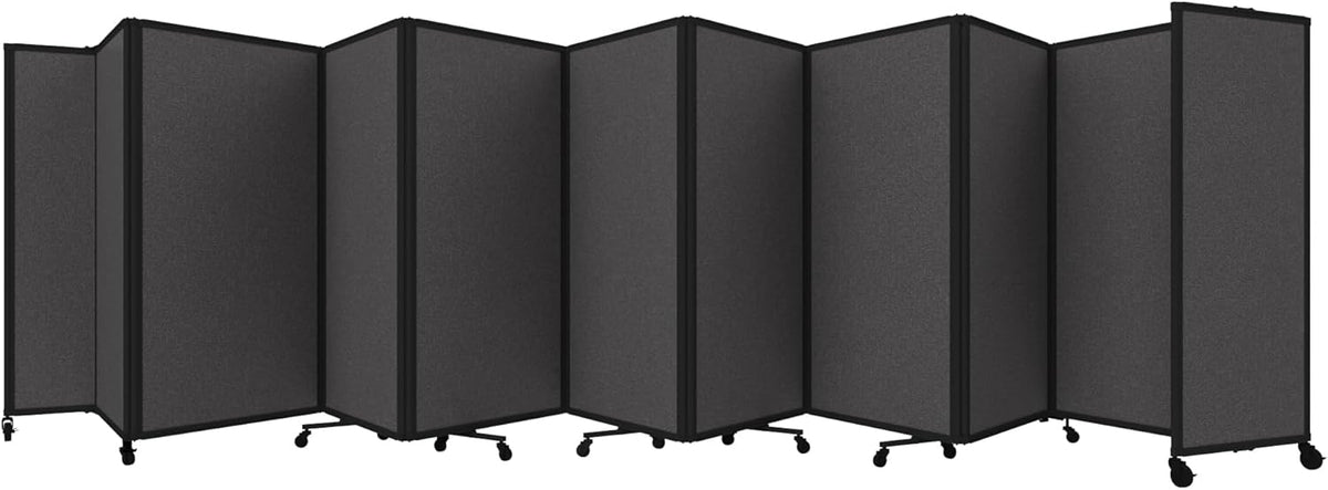 Versare Room Divider 360 Portable Wall Partition | Folding Panels | Large Freestanding Divider | Locking Wheels | Temporary Room Separator