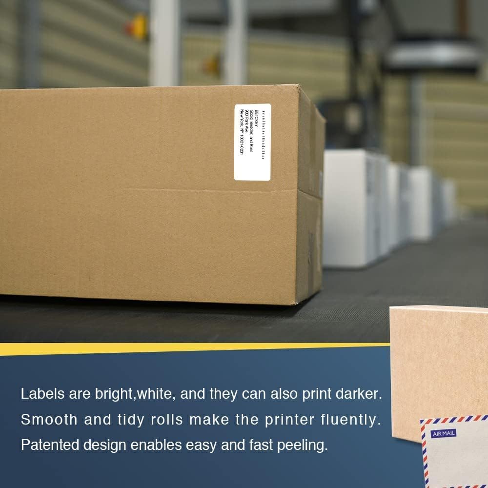BETCKEY - Compatible Barcode Labels Replacement for Brother DK-1209 (2.4" x 1.1"), Use with Brother QL Label Printers [6 Rolls + 1 Reusable Cartridge]