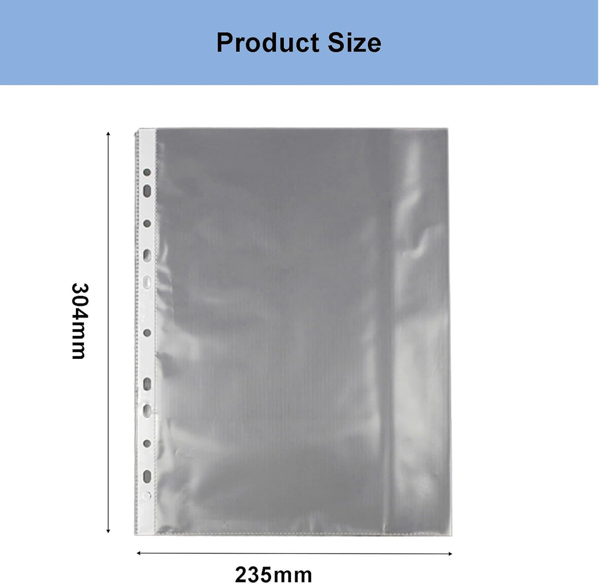 A4 Punched Pocket, Sheet Protectors, 100 Pages Clear Sheet Protectors for Binders, Heavy Duty Plastic Page Protectors Sheet Reinforced 11-Hole, Top Loading Paper Protector for Home, Office