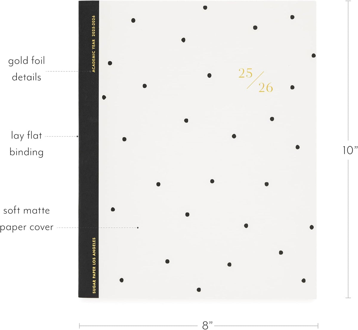 Sugar Paper 2025-2026 Monthly Academic Planner, August 2025 to July 2026, School, College & Student Planner, 12 Month, 8” x 10”, Rose Stripe