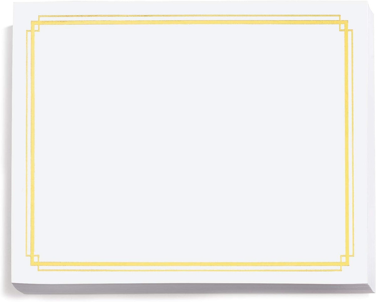 PaperDirect Foil Elegance Speciality Certificates - 50 Sheets of 38lb White Paper, 8½" x 11", Double Gold Foil Border, Perfect for Awards, Students, Employees, Volunteers, Course Completion, Diplomas