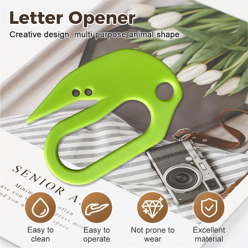 Letter Opener Envelope Slitter, 2025 New Envelope Opener without Damage, Letters Openers for Home, Office, Postal, Women, Men, Office Worker, Graduate, Students (Black)