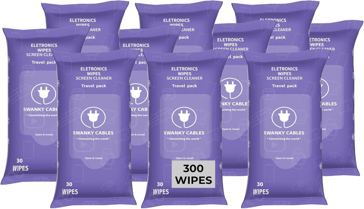 Screen Cleaner Wipes: Electronic Wipes for Screens - Computer Screen Wipes for Lens, Phone, Tv Screen and Monitor Cleaning - Tech Wipes & Microfiber Cloth (Soft Wipes, 300 Count)