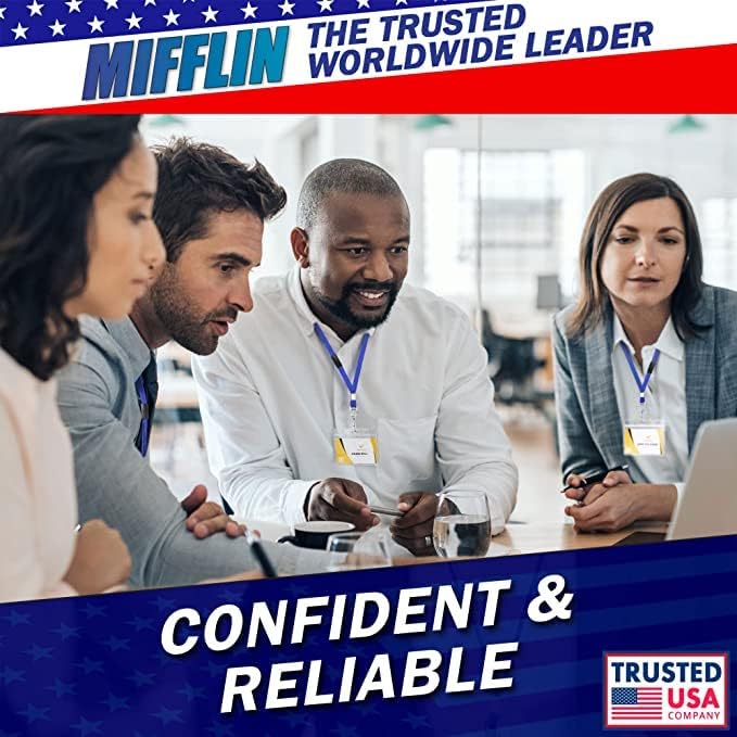 MIFFLIN-USA Flat Breakaway Safety Lanyard for ID Badges (Blue, 36 Inch, 800 Pack), Soft Woven Neck Line