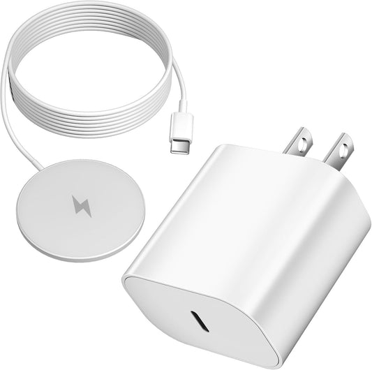 Magnetic Wireless Charger 6FT 15W Apple MagSafe Charger Fast Charging Pad & USB C Fast Chargers Block,Quick Mag-Safe Chargers for iPhone 16 ProMax/16 Pro/16e/15 ProMax/15 Plus/14/13/12/AirPods 3/2/Pro