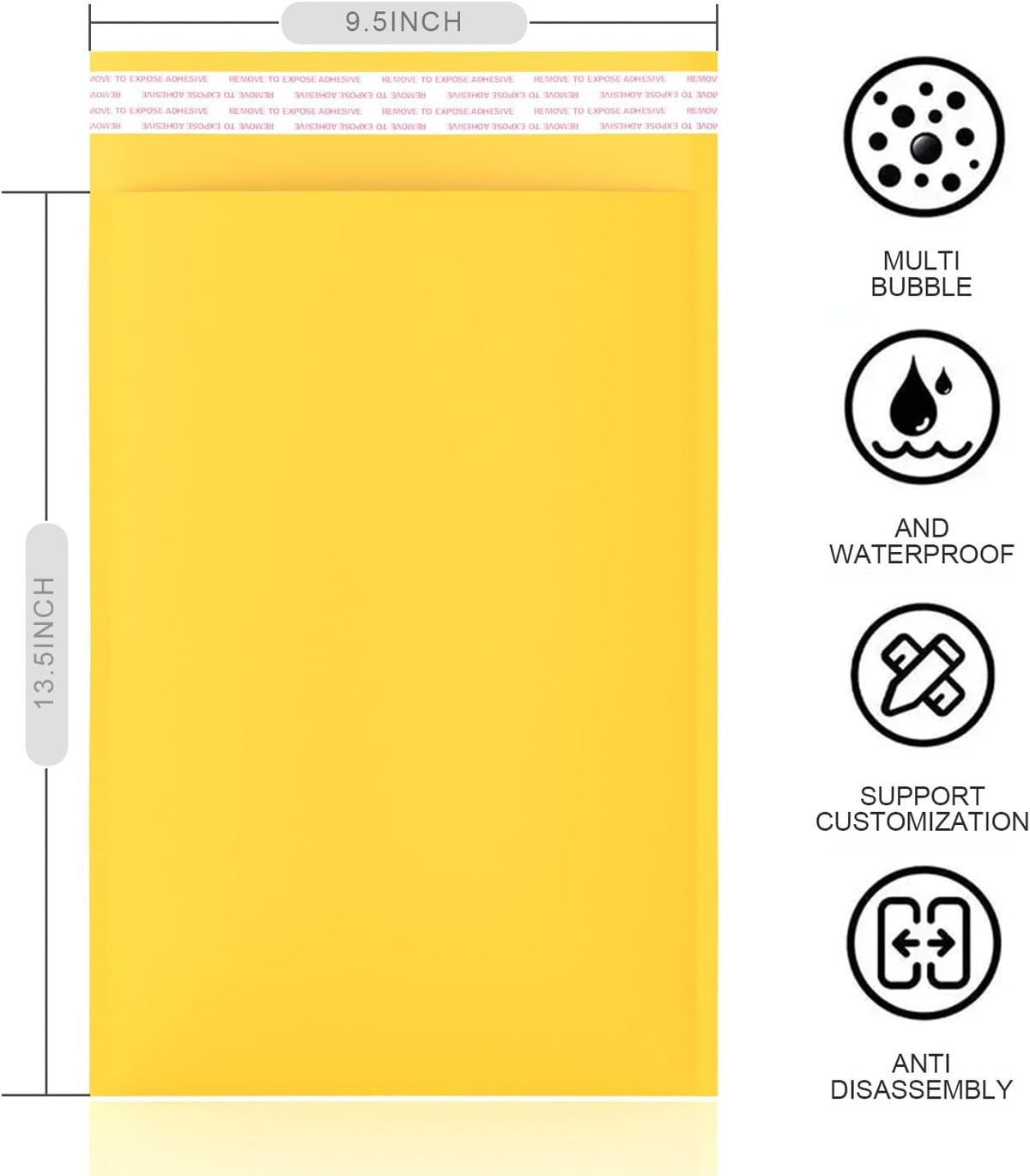 Yellow Kraft Bubble Mailers 9.5x13.5 inch 25 Pack, Lightweight Packaging Padded Mailing Envelopes, Self Seal Kraft Envelopes Shipping Bags for Cosmetics