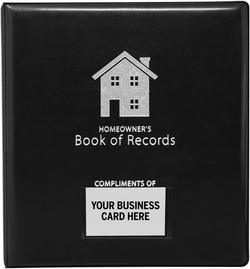 Homeowner's Book of Records Binder, Organize Household Receipts and Home Repair Record Keeping (Black - 2 Pack)