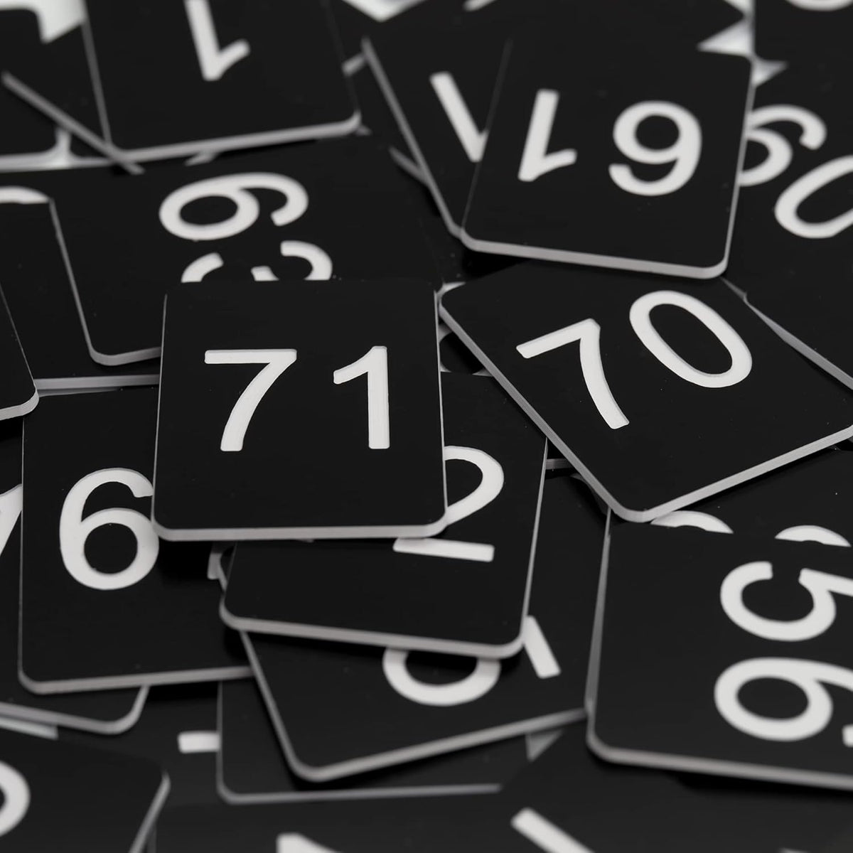 StayMax Rectangle Plastic Numbered Tags Number Disc Number Token (0-25, Black)