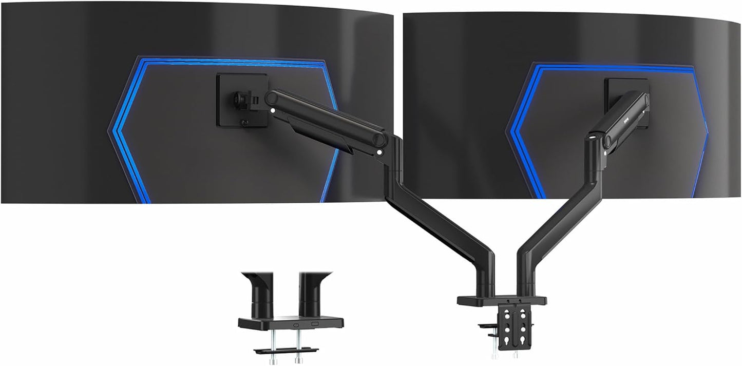 VIVO Heavy Duty Dual Ultra-Wide Monitor Tension Arm, Up to 45 inch Screens, Holds 44 lbs per Arm, Premium Desk Mount Monitor Stand for 2 Ultrawides, Black, STAND-V200V