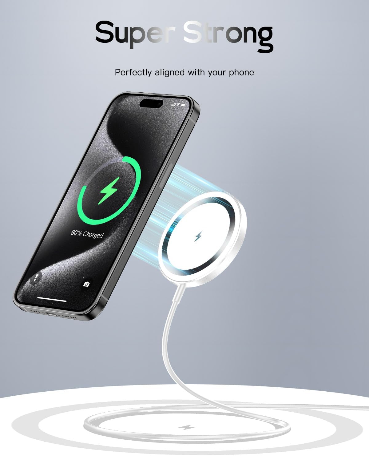 for Mag-Safe Charger, Magnetic Wireless Charger Made for iPhone 17/17 Pro/17 Pro Max/Air/16/15/14/13/12 Series, Mag Safe Charging Pad for AirPods Pro 3 2 (Silver)